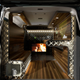A CGI render of the inside of Nissan;'s Mountain Base camper.